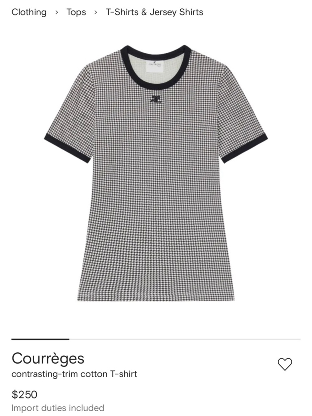 Courrèges
contrasting-trim cotton T-shirt